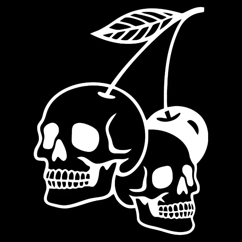 Dark Cherry Skull Illustration