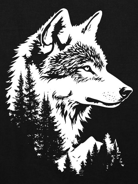Wolf Gesicht Natur Silhouette