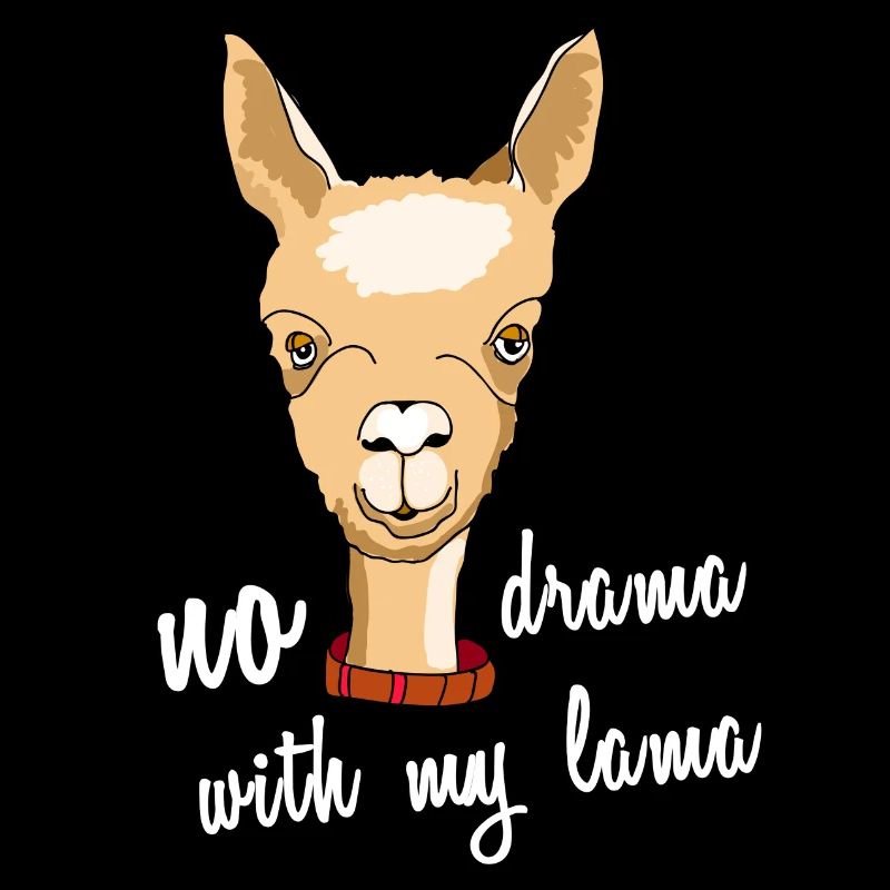 lama no drama alpaca camel face saying comic cute