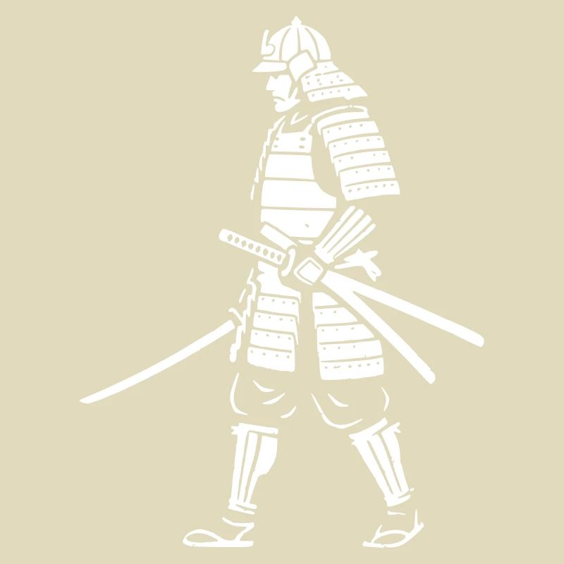 Samurai Warrior Walking Armor Vector