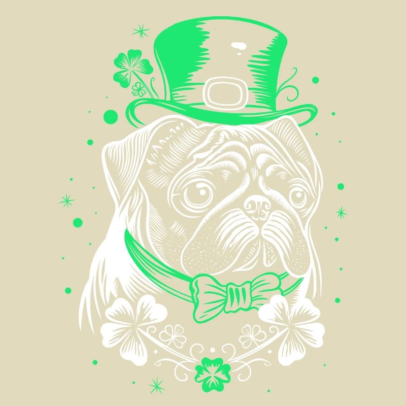 Mops mit St Patricks Day Hut