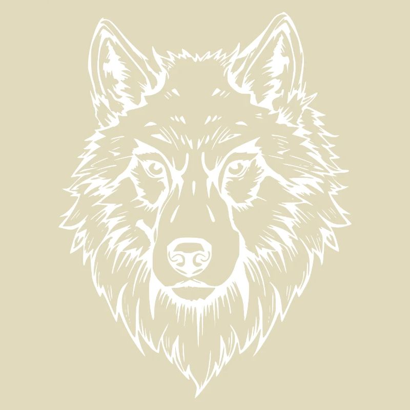 White Wolf Face Head