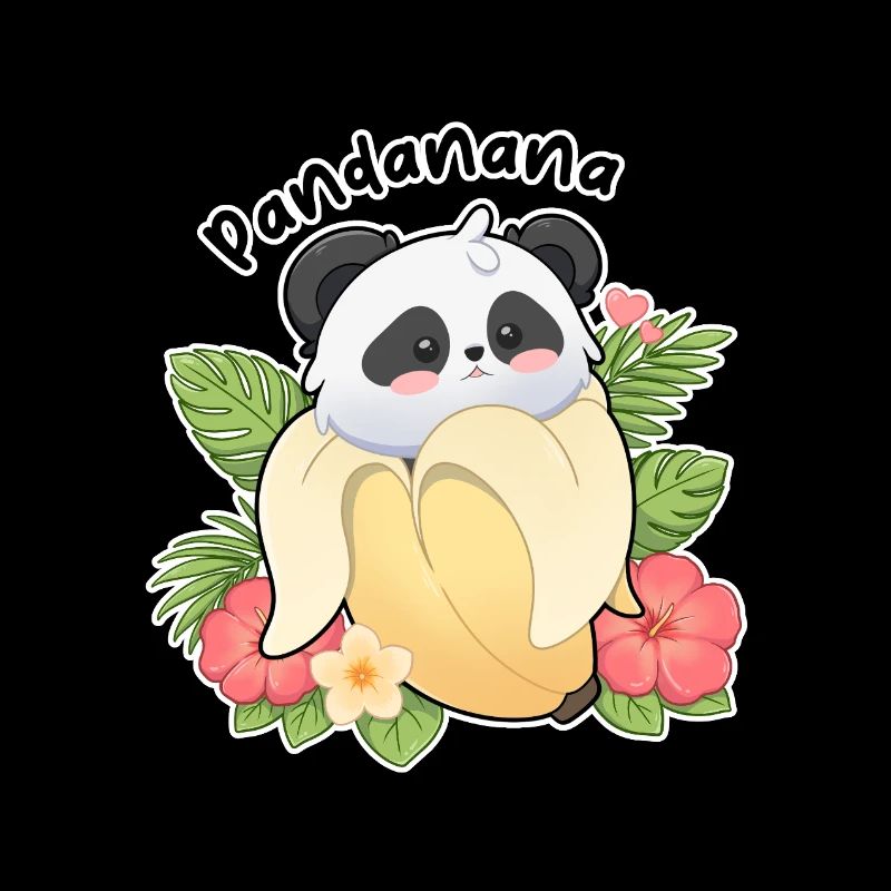 Motif de banane panda : design d’animaux mignons