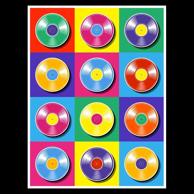 Collage Pop Art d’albums vinyles