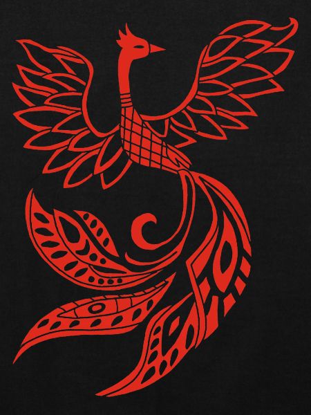Oiseau phénix rouge