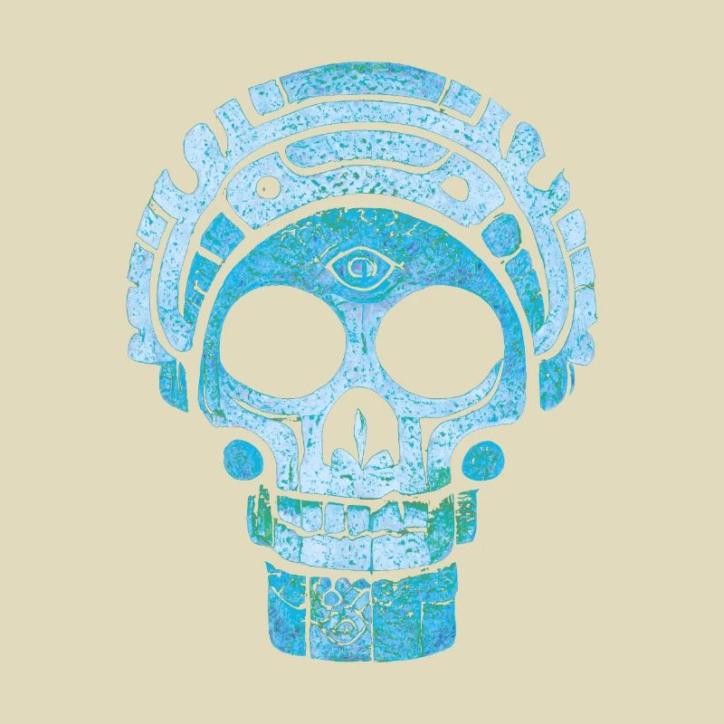 Blauer Maya-Schädel