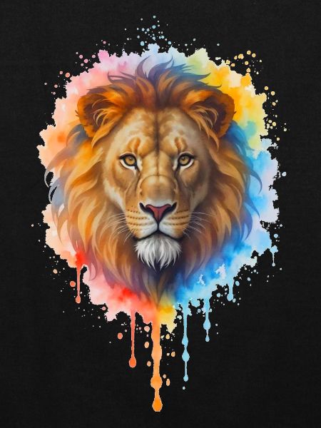 Lion à l’aquarelle