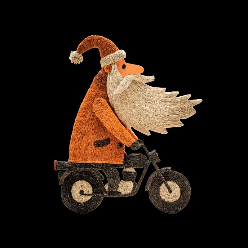 Weihnachtsmann auf Motorrad