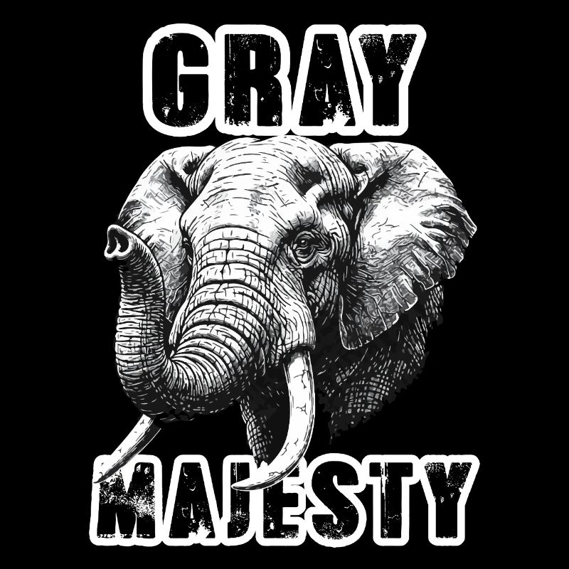 Éléphant Gray Majesty Puissance