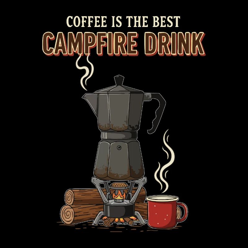 Camping Café Humour Citation Coffee Campfire Drink