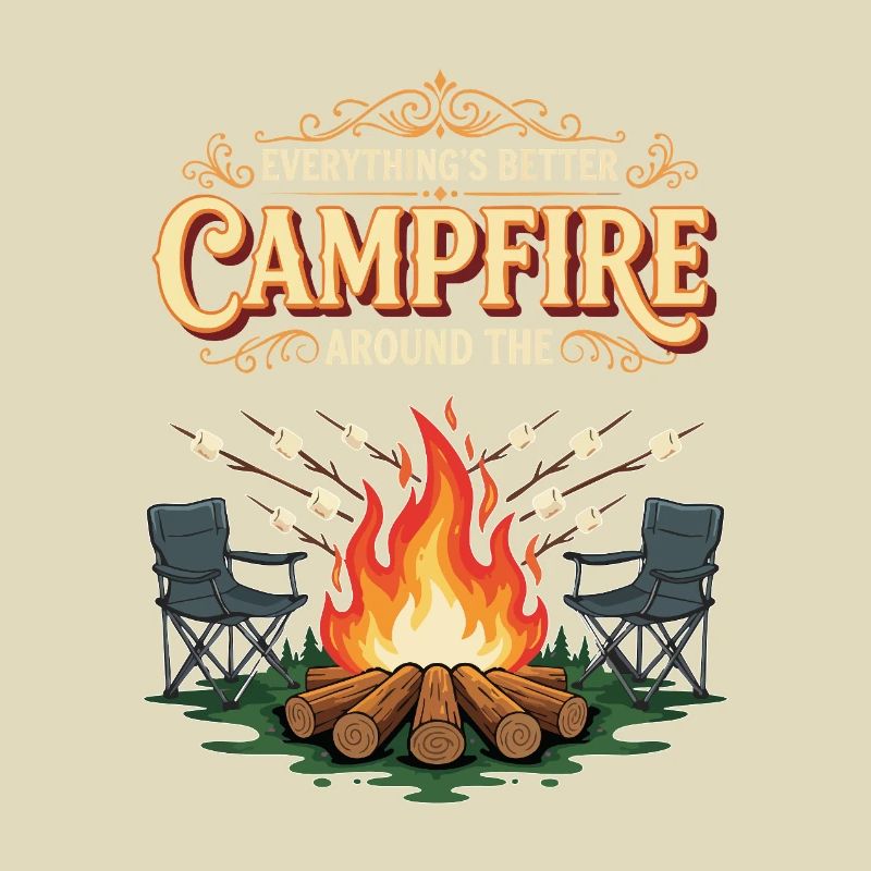 Camping Campfire Marshmallow Everything's Better