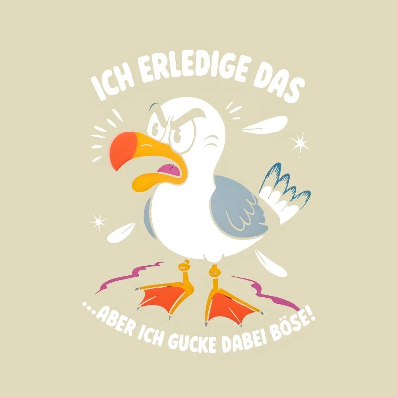 Möwe Seevogel Ich erledige das aber ich gucke böse