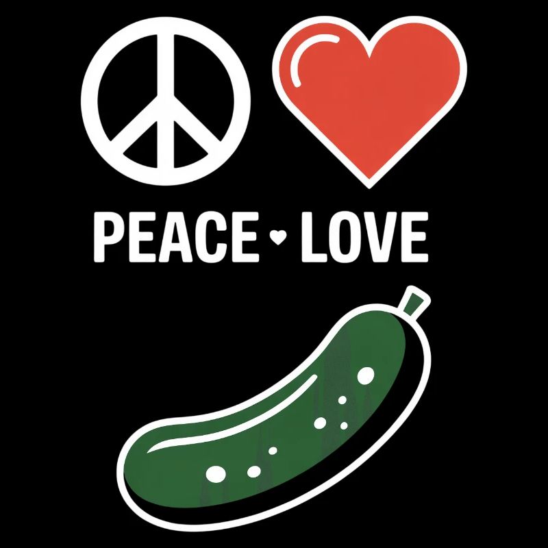 Peace Love Cucumber Drôle de cornichon Dicton