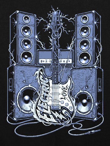 Guitare électrique et enceintes