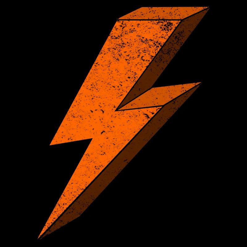 Energetic lightning effect in orange 3D