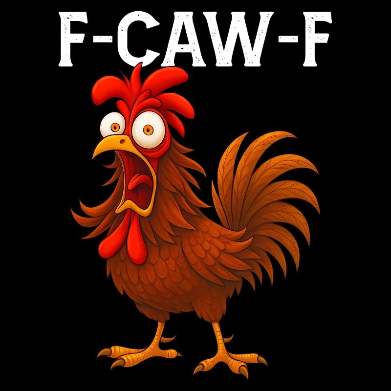 F-Caw-F Funny Screaming Rooster Chicken Meme