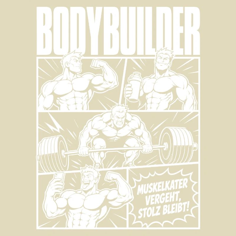 Bodybuilder Training Comic Stolz