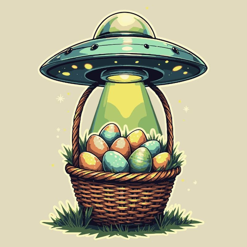 Alien Easter Egg Abduction Design