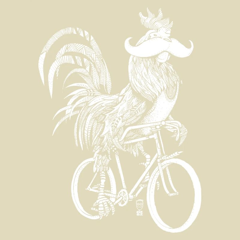 Coq & Bicycles - version blanche