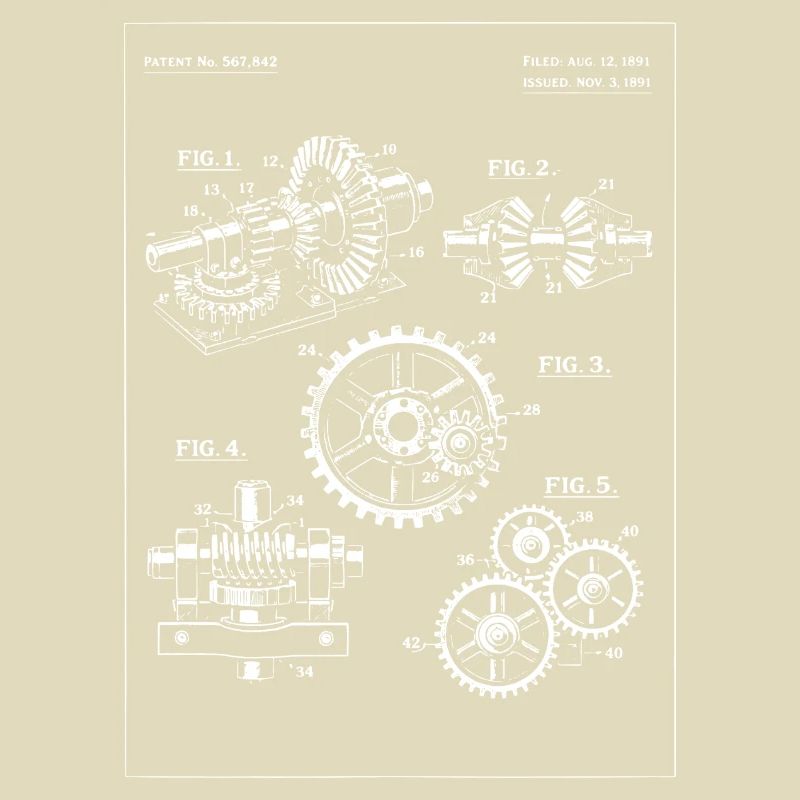 Vintage Gearwork Blueprint