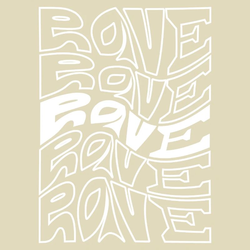 Rave Typography Waves Pattern