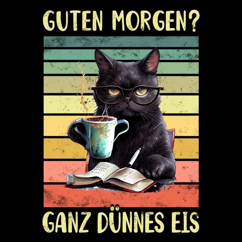 Schwarze Katze Morgenmuffel