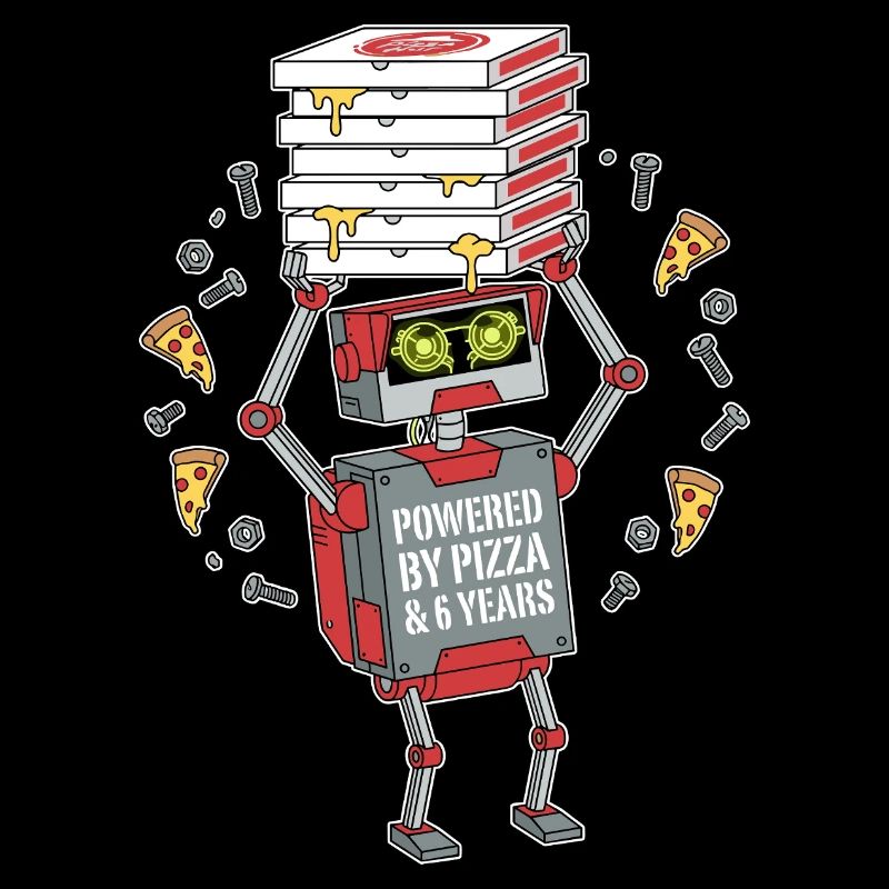 Propulsé par un robot du 6e anniversaire de Pizza