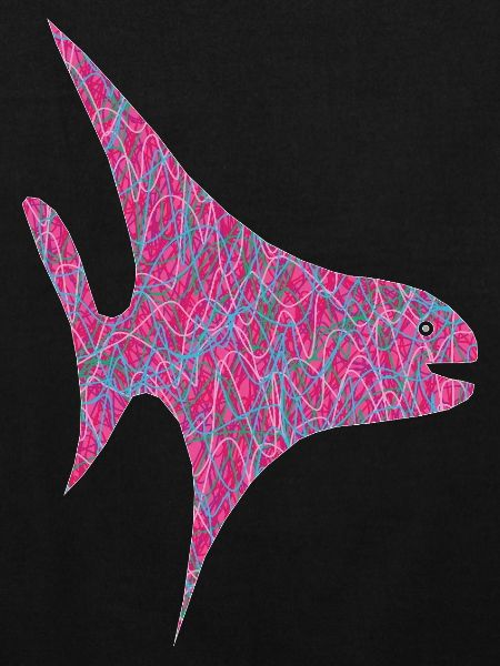 Neon Scribble Fisch Muster