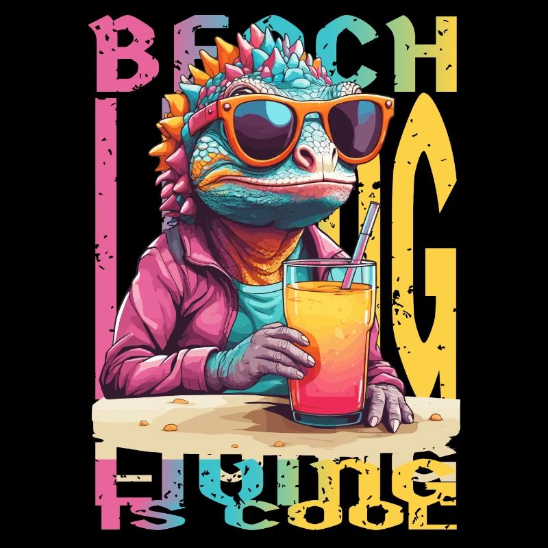 Caméléon sur la plage