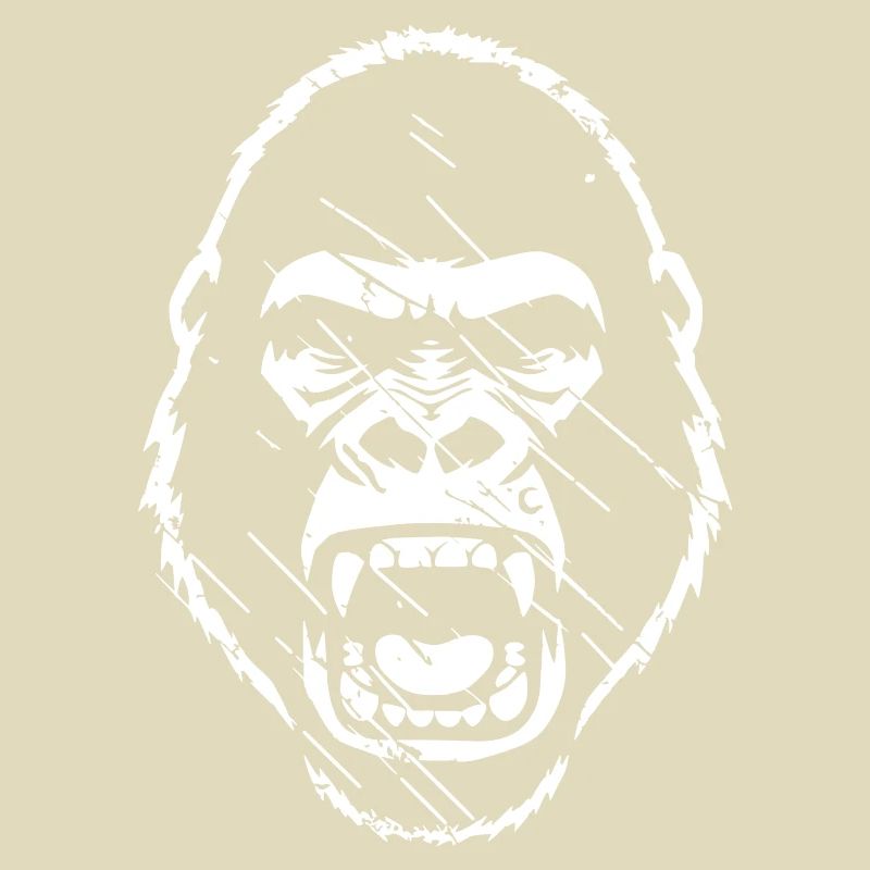Furious Gorilla Stencil Grunge vector_path130