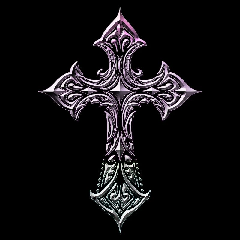 Croix en filigrane irisé
