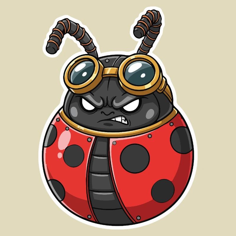 Steampunk Ladybug Red and Chrome Armor