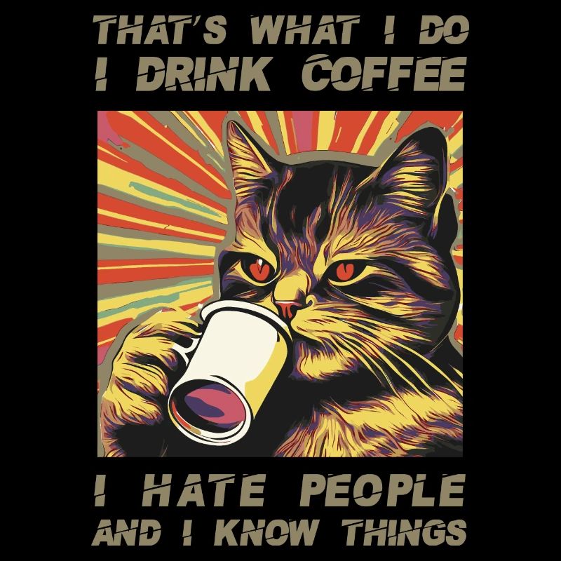 Coffee-drinking, sarcastic cat lover