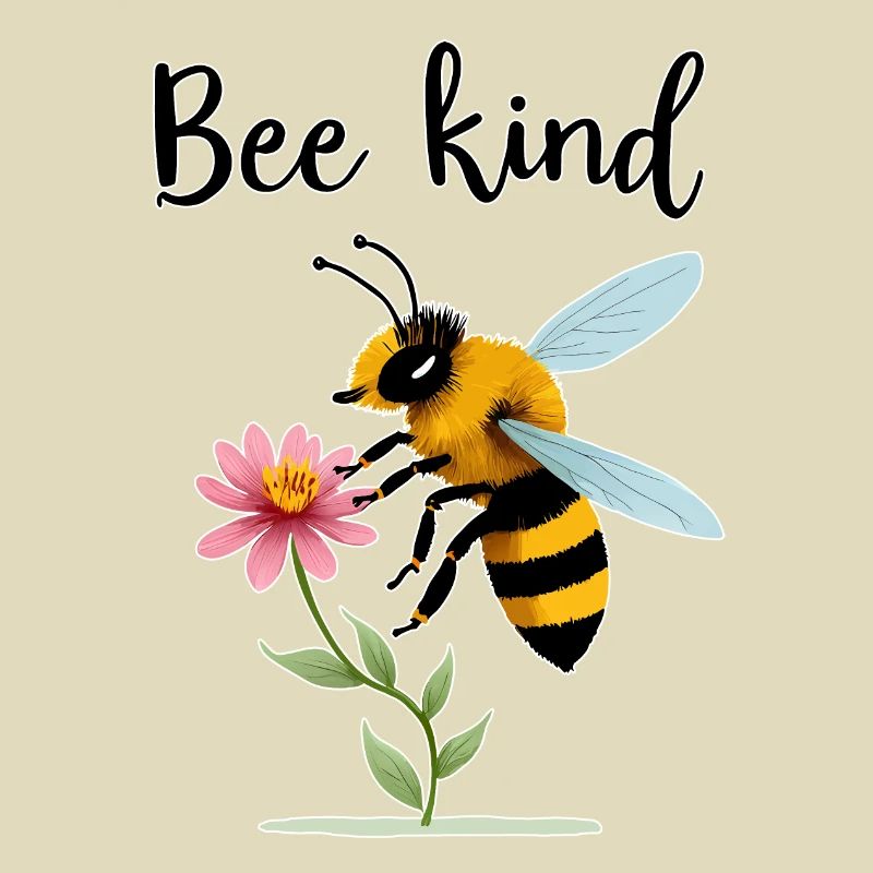 Bee Kind: Cute Bee with Tiny Flower
