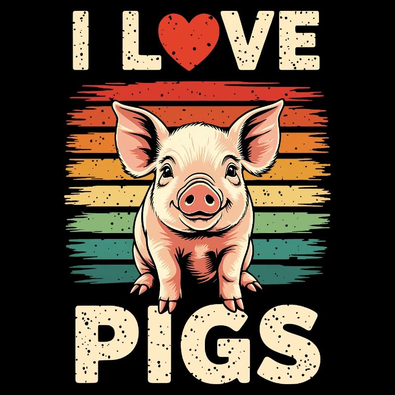 Cochon Truie Fermier Fermier Cadeau Rétro