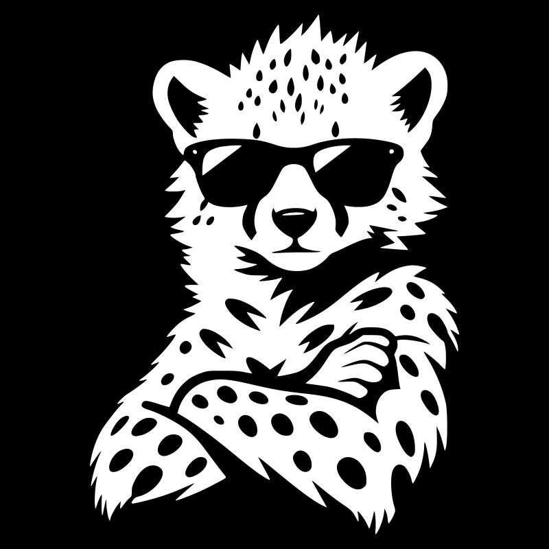 Guépard cool – Lunettes de soleil et bras croisés