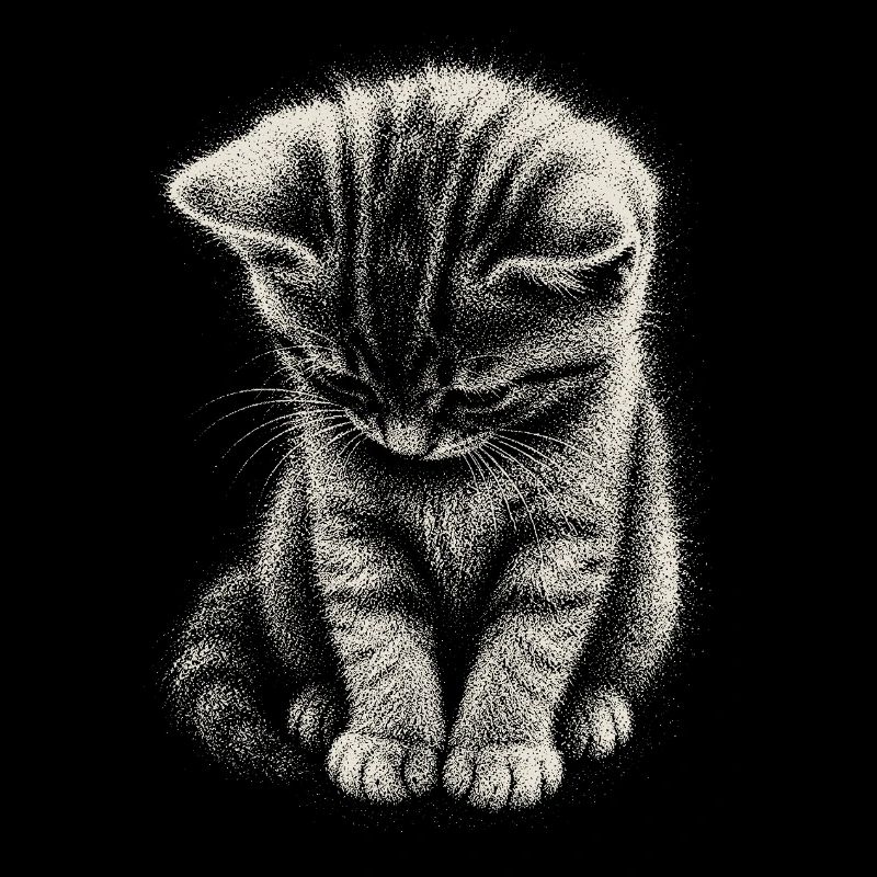 Trauriges Kätzchen Katze Süß Niedlich Kunst