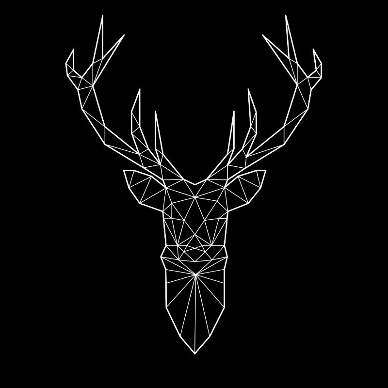 Tête de cerf dans le design triangle (blanc)