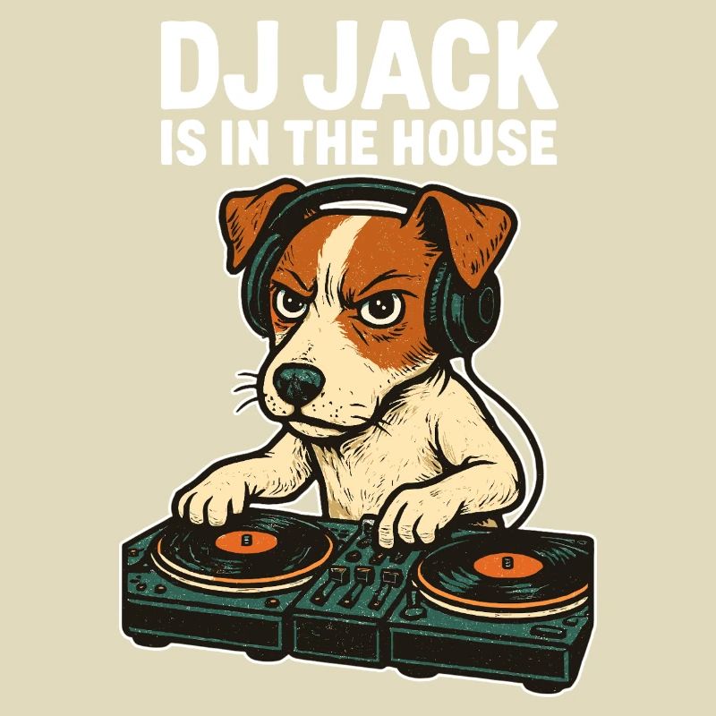 Jack Russell Terrier DJ Turntables Techno Gift