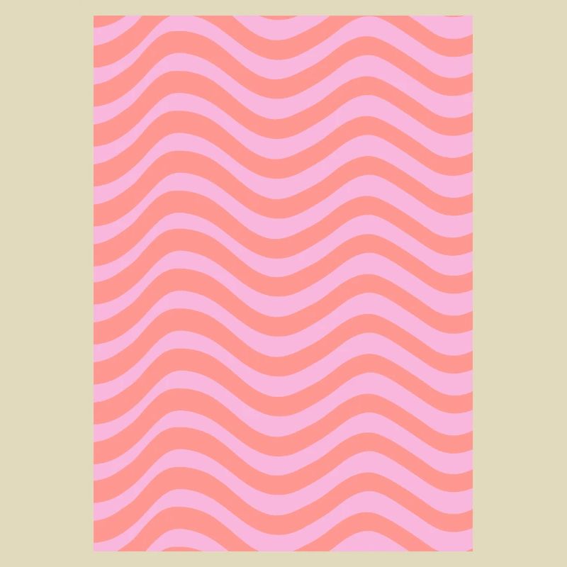 Stripe Wave Pattern - Pink Customizable