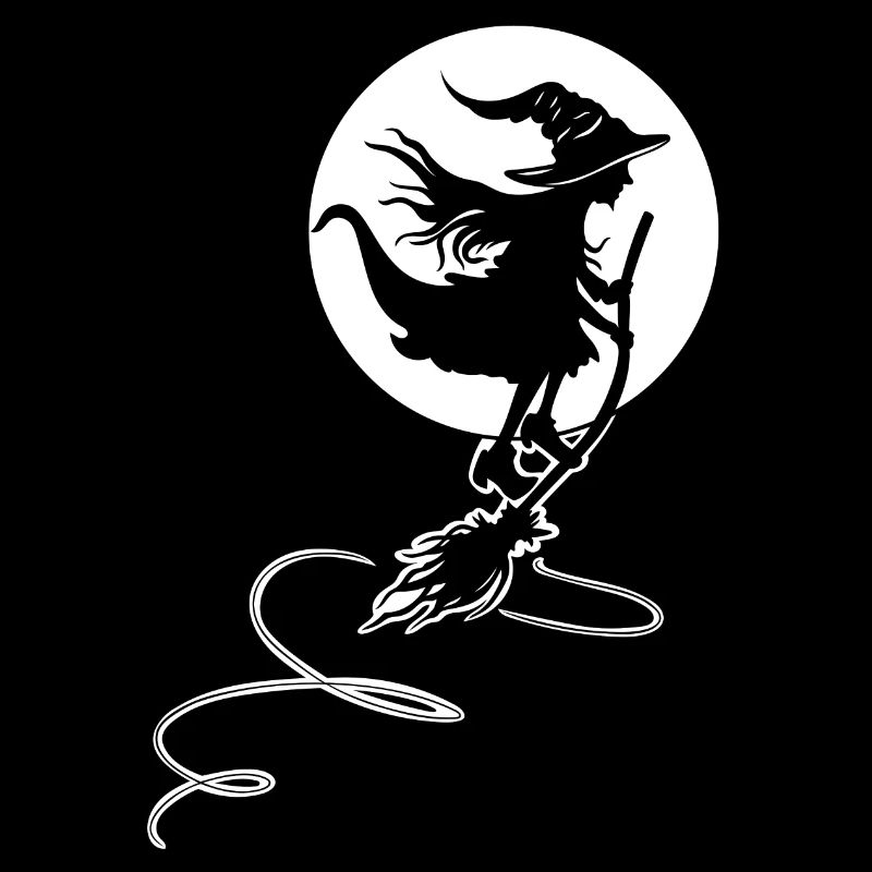 Witch Flying in the Moonlight - Halloween Design