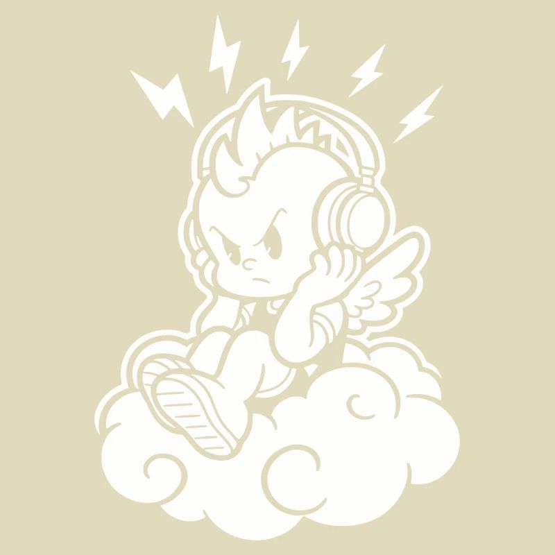 Punk Engel – Cherub mit Kopfhörern