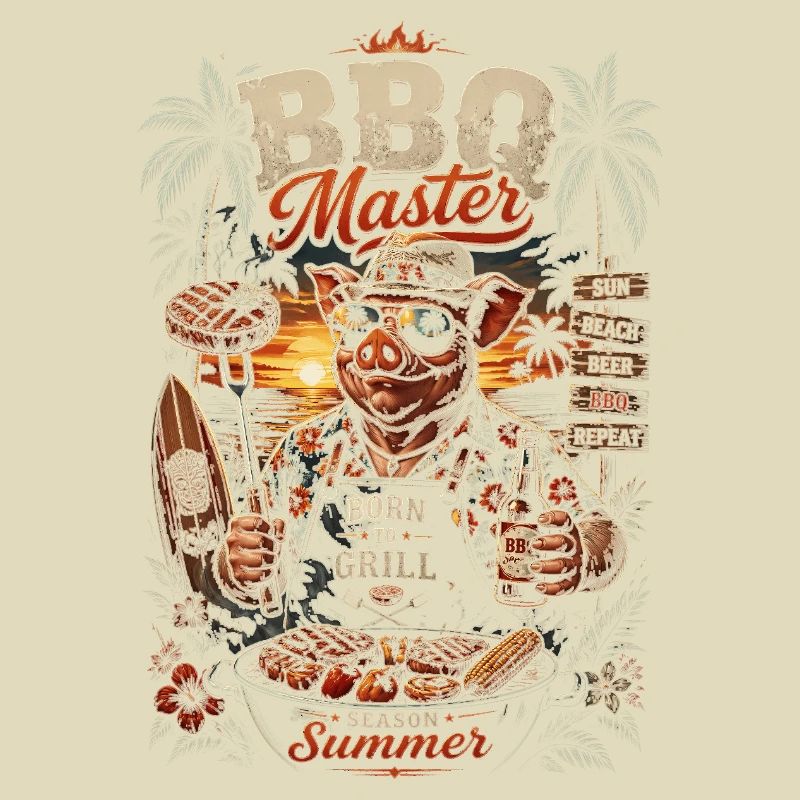BBQ Master Tropic Pig - Humorous