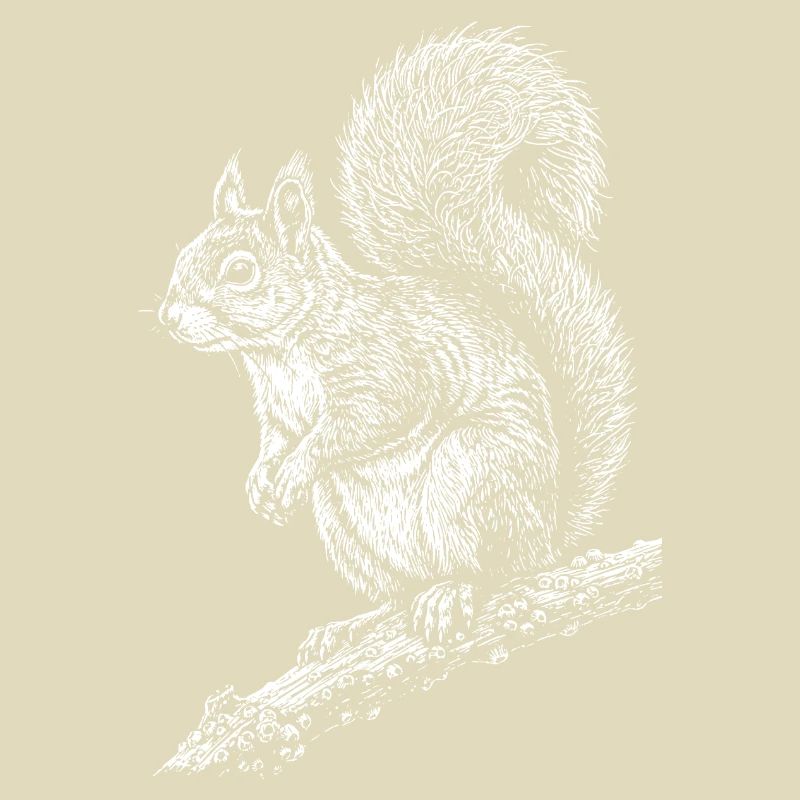 Squirrel Silhouette on Branch