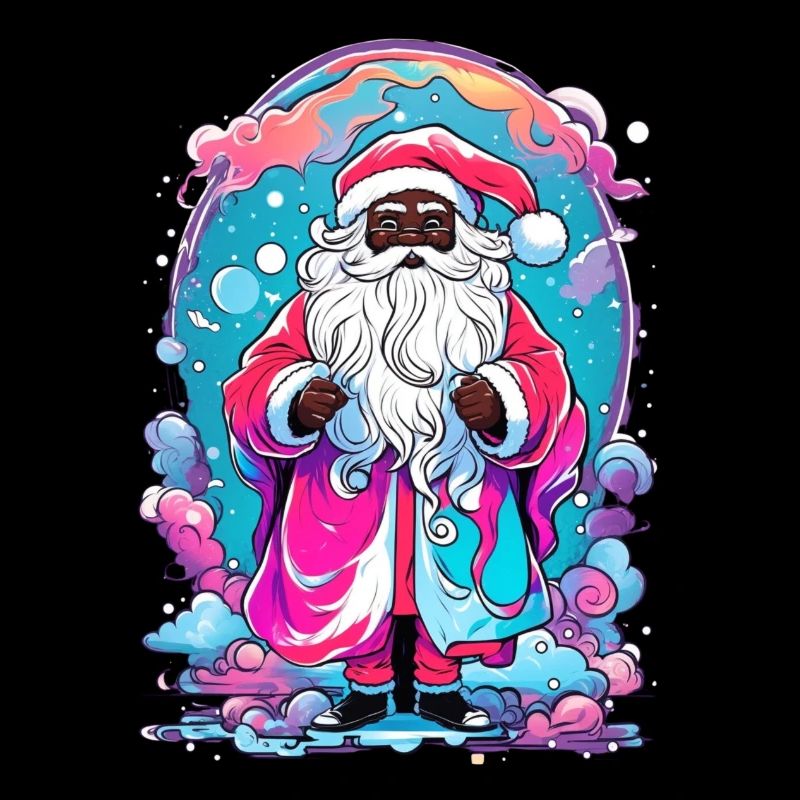Colourful Christmas magic with snowman