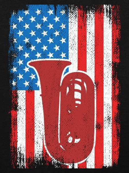 Tubaspieler US Flagge