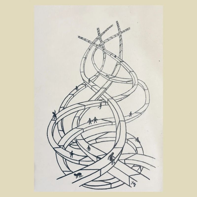 Loop labyrinth of paths