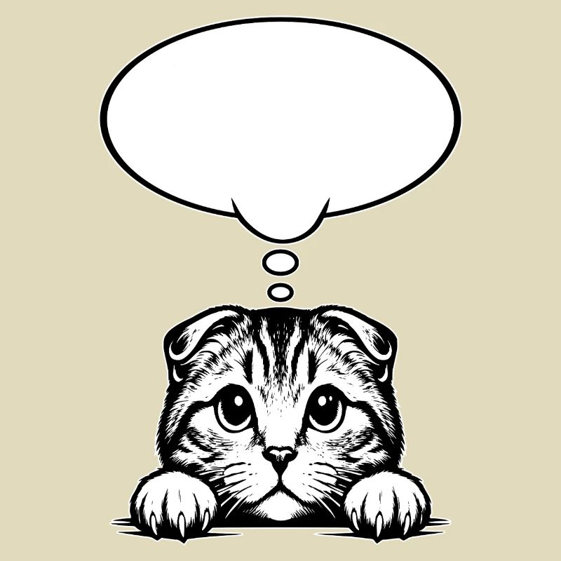 Scottish Fold-eared Cat Speech Bubble