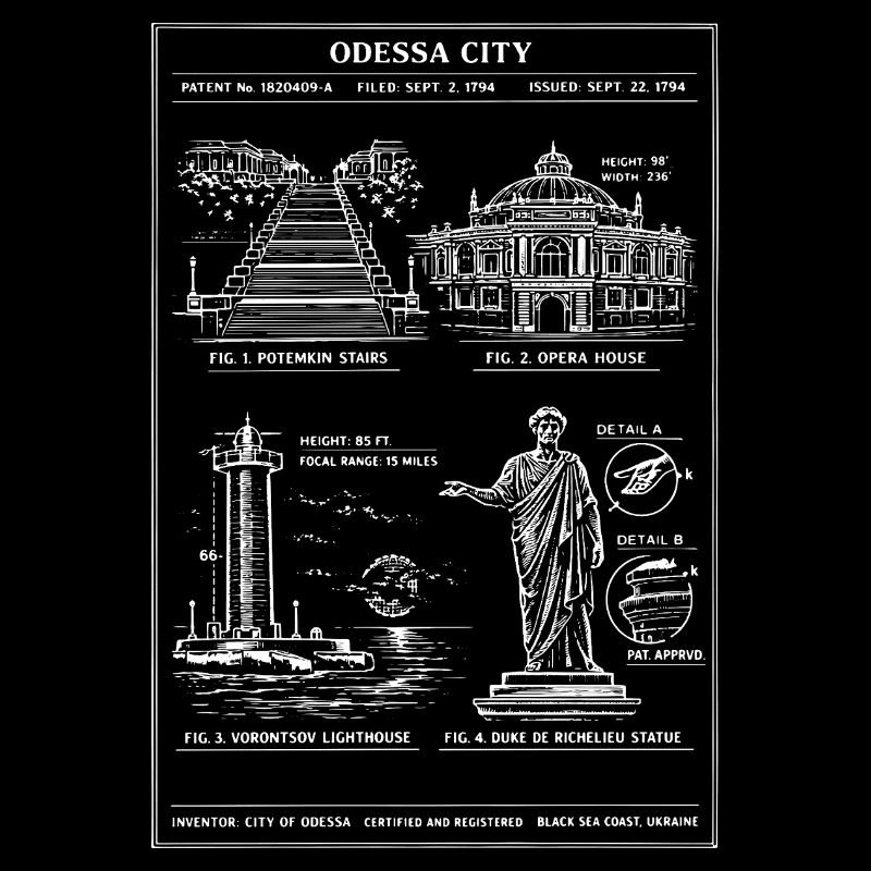 Monuments historiques de la ville d’Odessa au trait