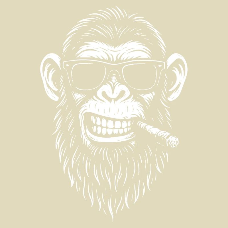 Affe mit Bart und Zigarre